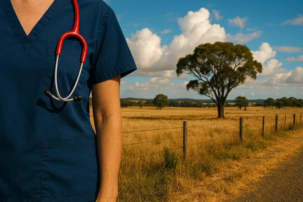 midwife standing onext to road